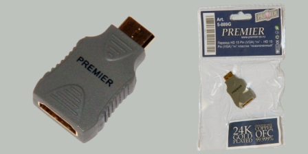 шнур шт mini HDMI-гн HDMI\0,05м\Au/пл\сер\PR5-896G шнур шт mini HDMI-гн HDMI\0,05м\Au/пл\сер\PR5-896G