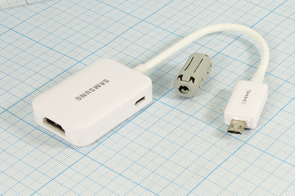 шнур шт mini USB A-гн HDMI\0,1м\Ni/пл\бел\HDTV