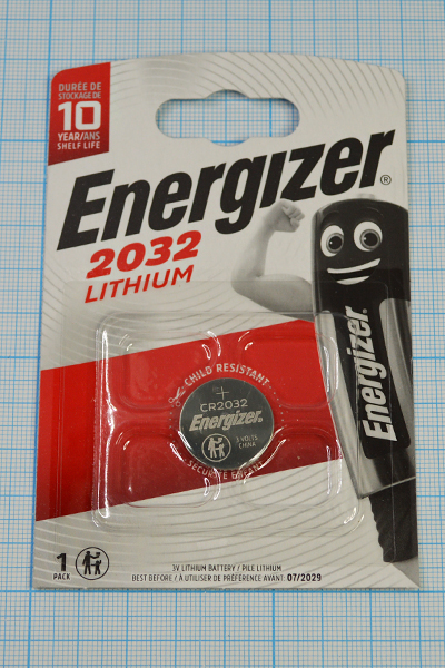 бат 3В\ 195мАч\20x3,2\Li\CR2032\ENERGIZER бат 3В\ 195мАч\20x3,2\Li\CR2032\ENERGIZER