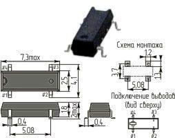 Часовой резонатор в пластмассовом корпусе с четырьмя контактами